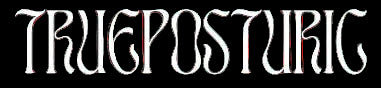 Black background with 'TRUEPOSTURIC' text in white